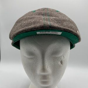 Robert Graham Silk Lined Driving Cap Herringbone Flat Cap Hat Large
